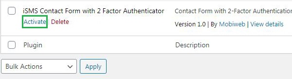 Install WordPress iSMS Contact Form Authenticator Plugin Bulk SMS Indonesia