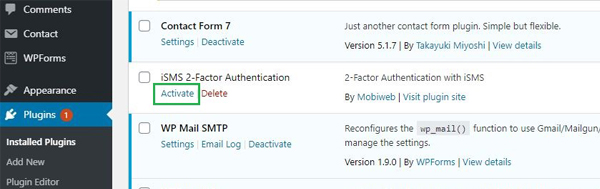 Install WordPress iSMS Authenticator Plugin Bulk SMS Indonesia