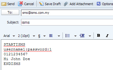 iSMS Malaysia - Email to SMS